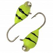 Капля с ушком d 4.0 мм, вес 1.1 гр, обмазка с камнем лимон-винт /10 шт/